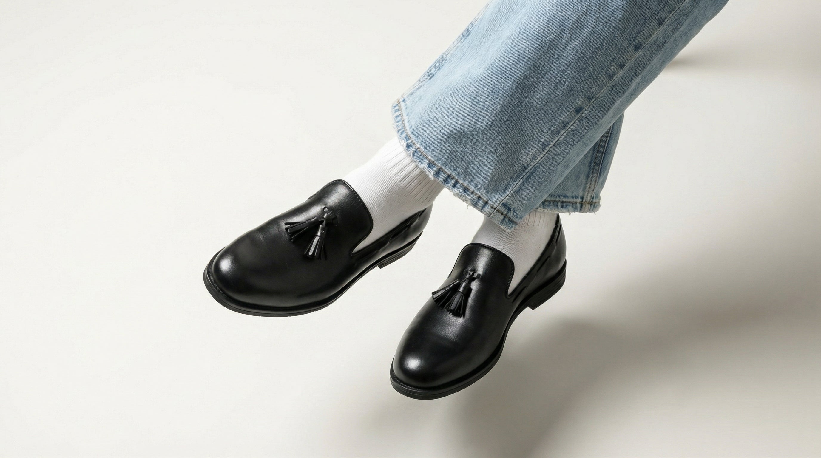 Black Leather Tassel Loafer