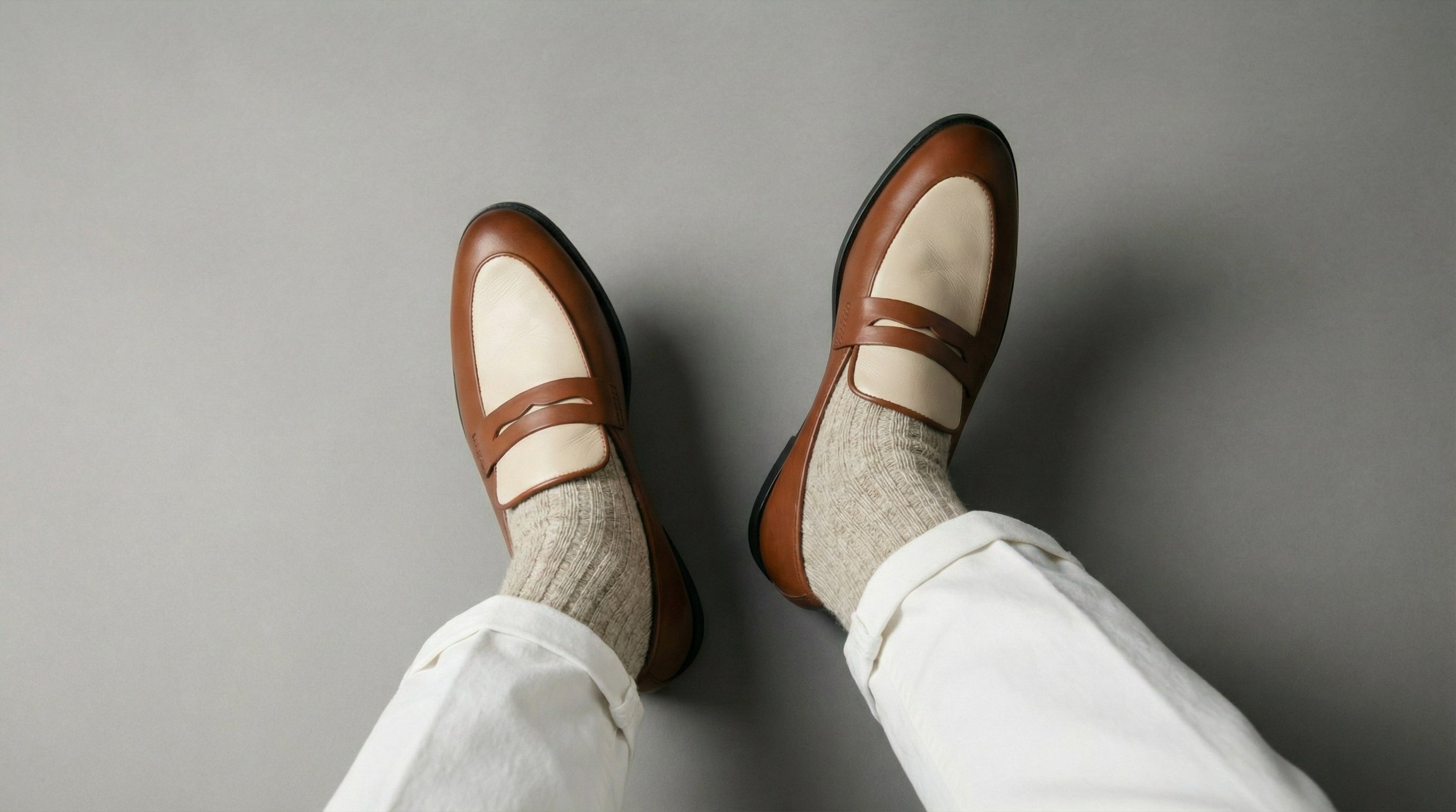 Bicolor Penny Loafer- Tan