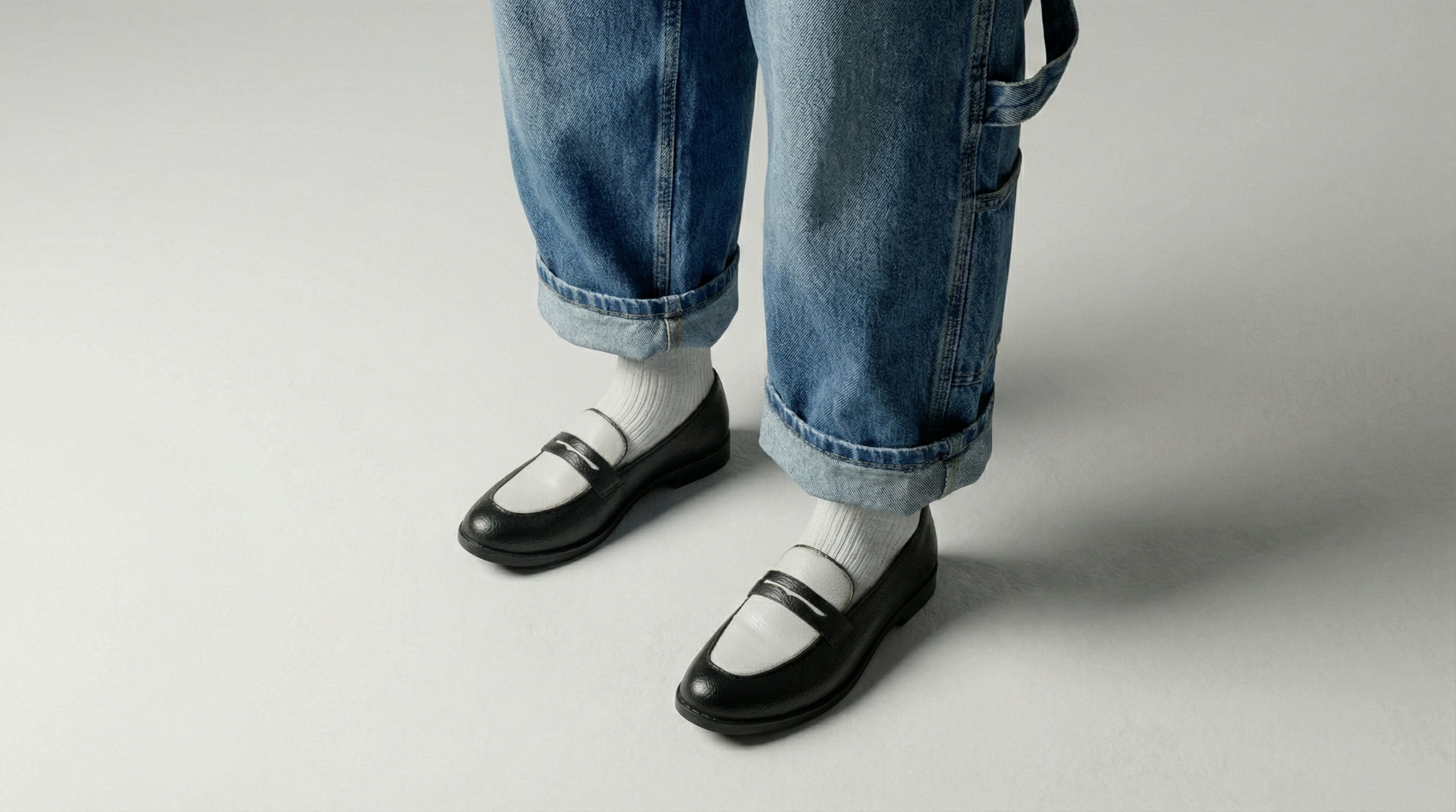 Bicolor Penny Loafer- Black