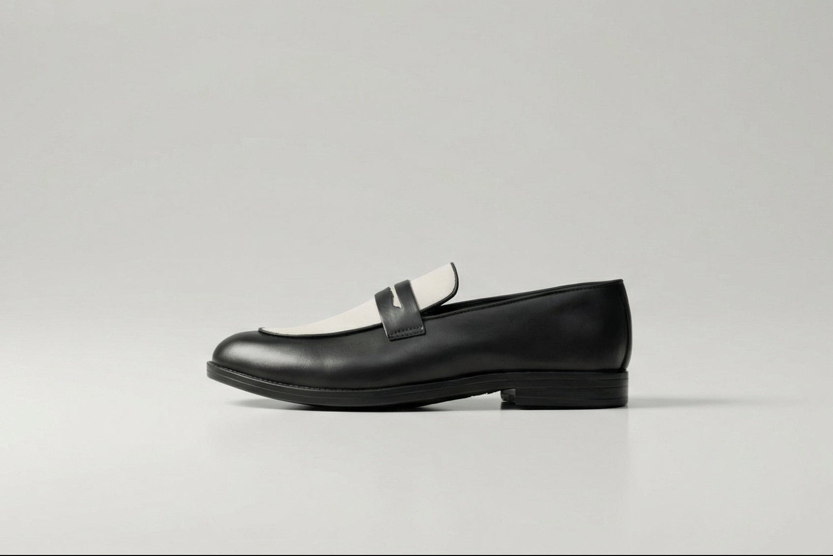 Bicolor Penny Loafer- Black