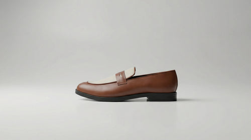 Bicolor Penny Loafer- Tan