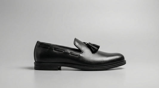 Black Leather Tassel Loafer
