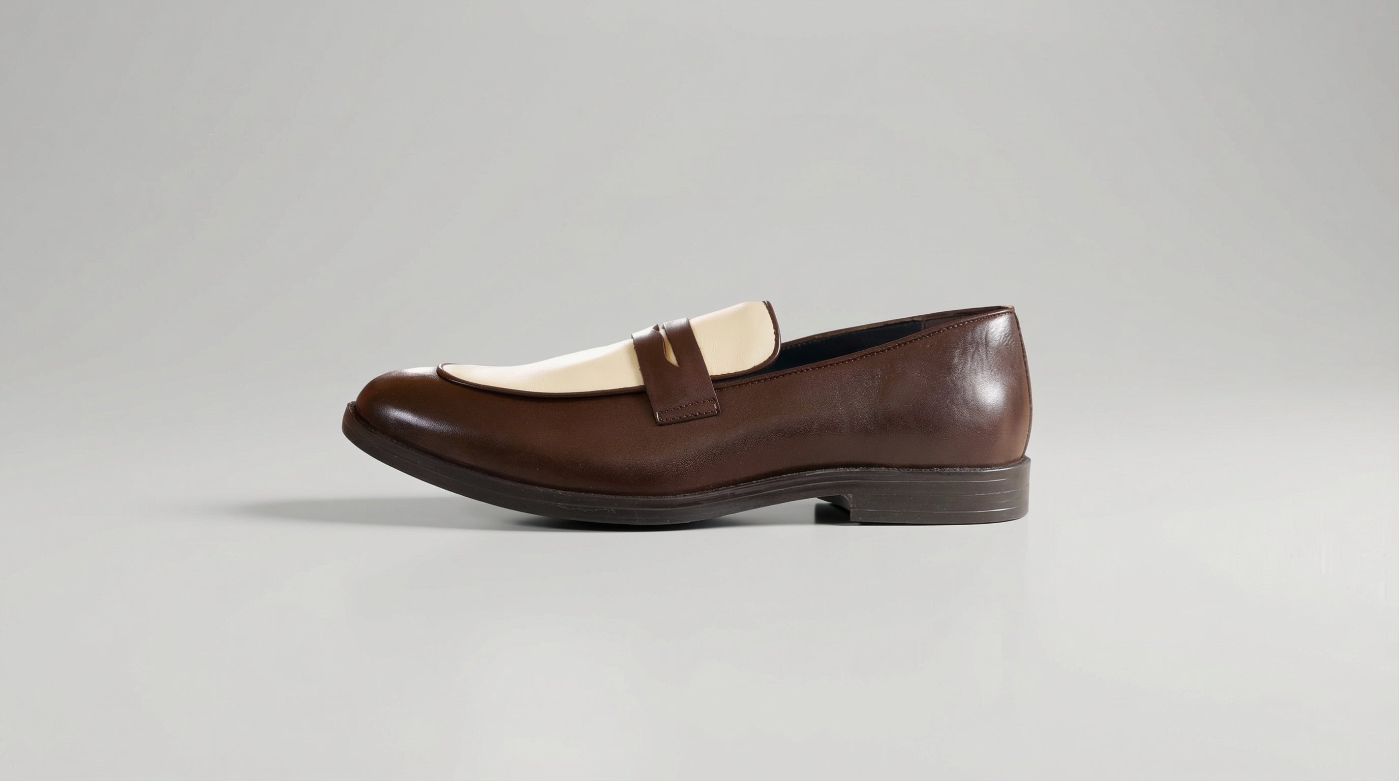 Bicolor Penny Loafer- Brown