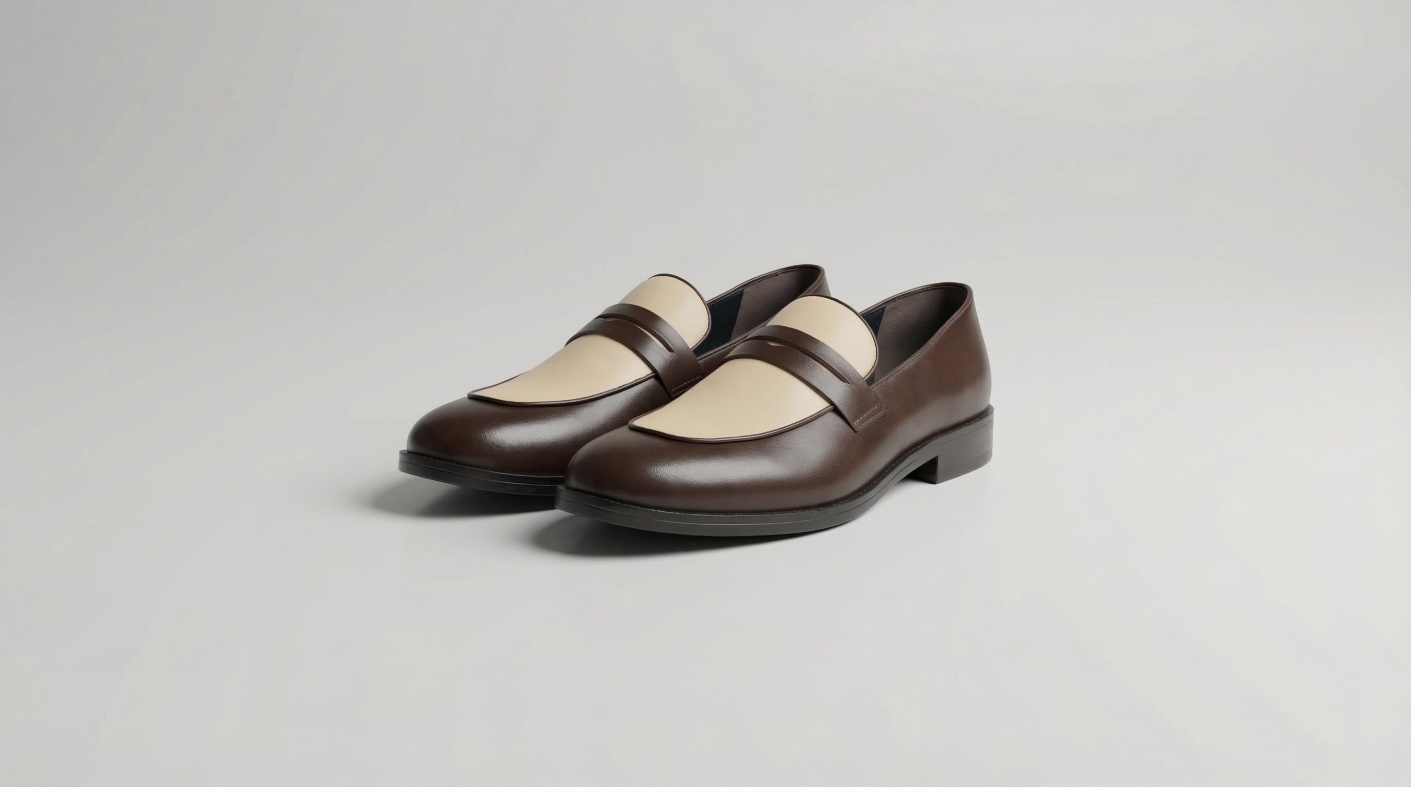 Bicolor Penny Loafer- Brown