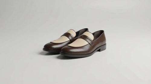 Bicolor Penny Loafer- Brown