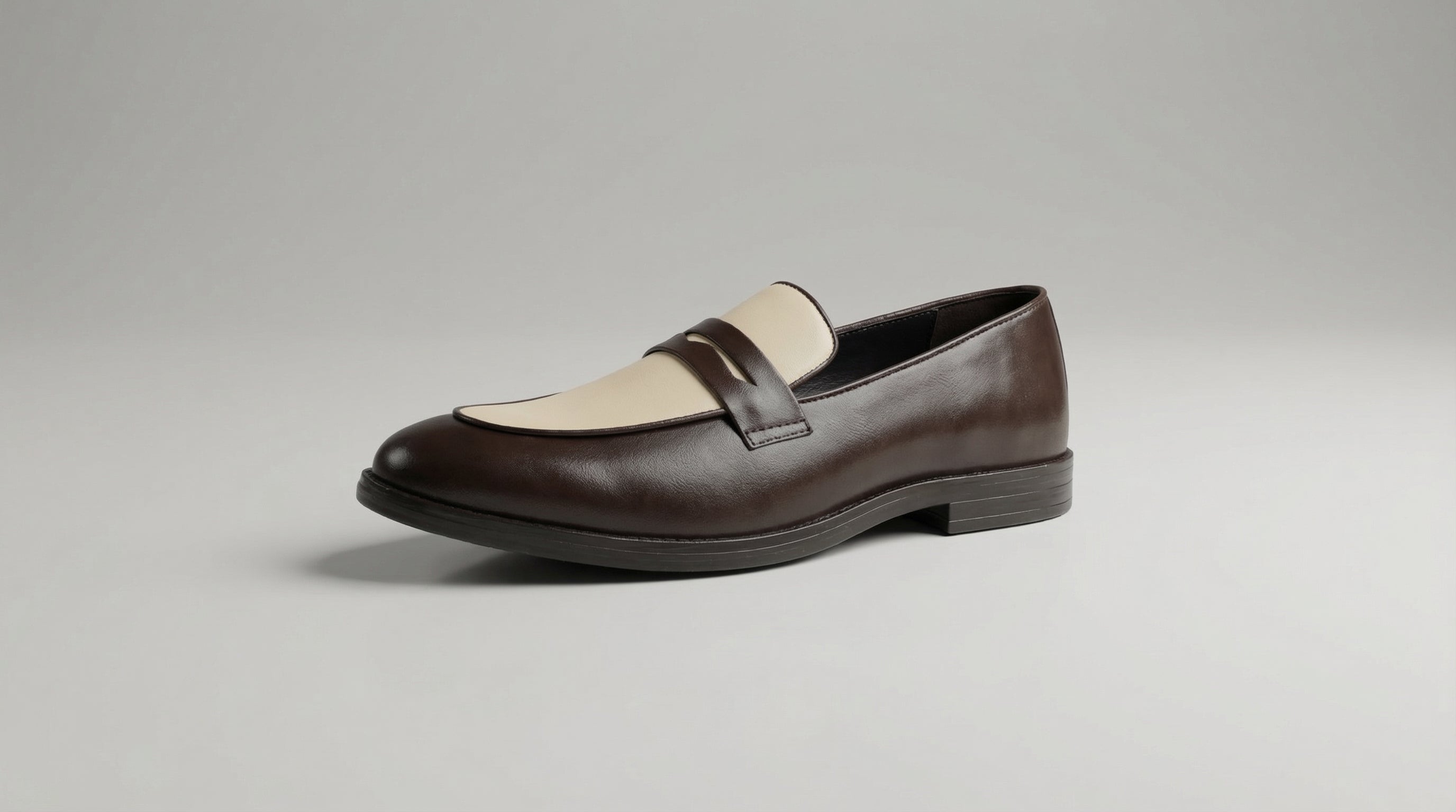 Bicolor Penny Loafer- Brown