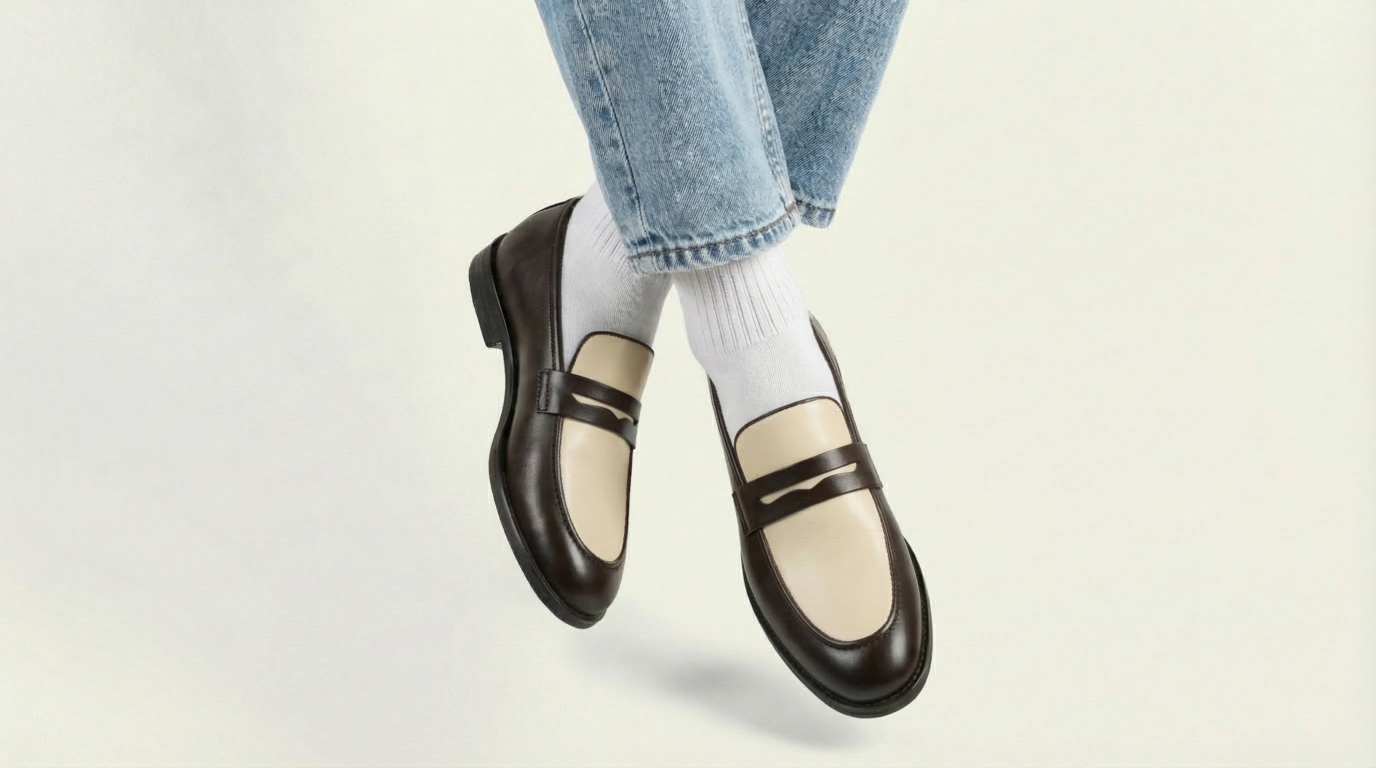 Bicolor Penny Loafer- Brown